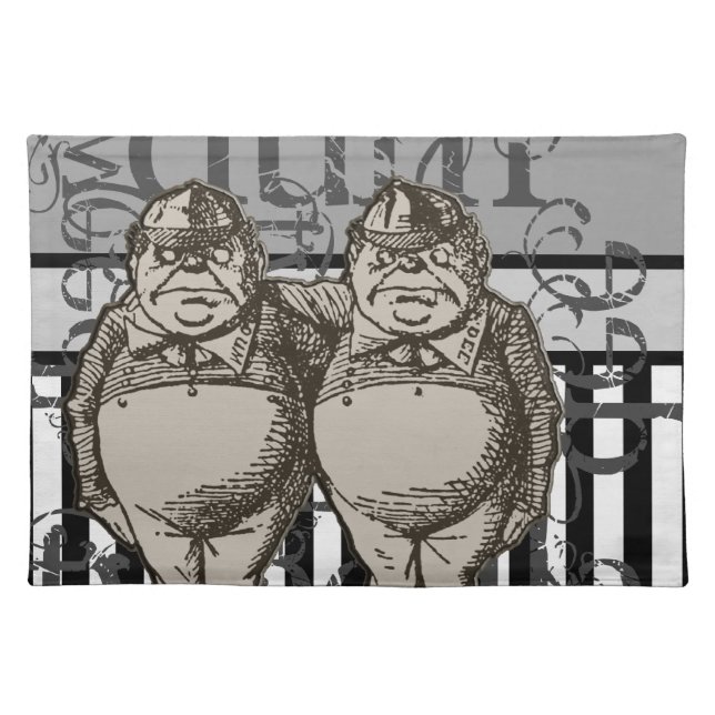 Alice In Wonderland Tweedledum Tweedledee Grunge Placemat (Front)