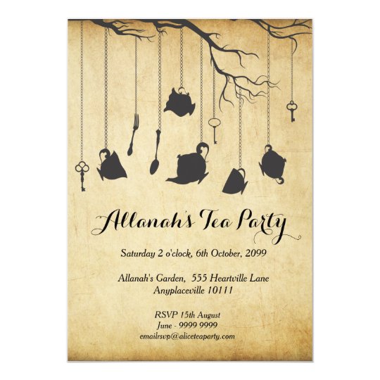 Alice In Wonderland Unbirthday Birthday Tea Party Invitation