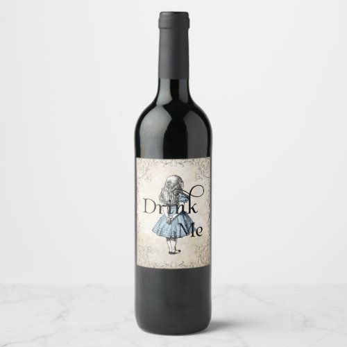 Alice in Wonderland Vine Drink Me Wine Bottle Wine Label