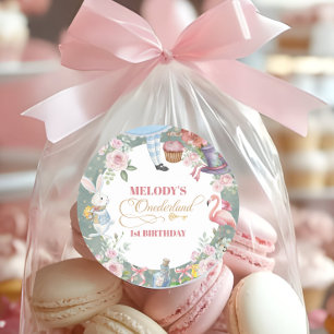 Alice in Wonderland Vintage 1st birthday Classic Round Sticker