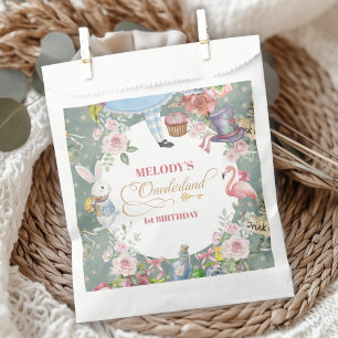 Alice in Wonderland Vintage 1st birthday Favor Bag
