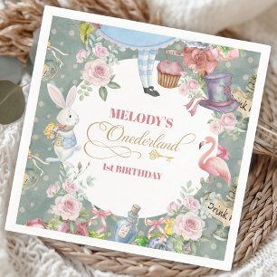 Alice in Wonderland Vintage 1st birthday Napkins