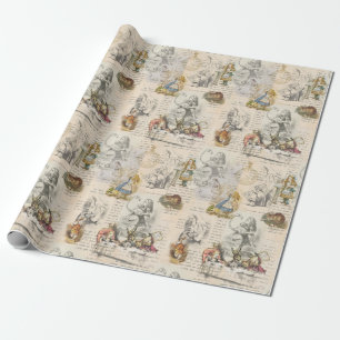 Alice in Wonderland Vintage Book Wrapping Paper