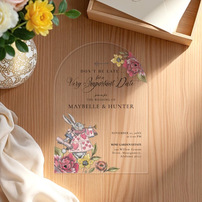 Alice In Wonderland Vintage Chic Storybook Wedding Acrylic Invitations (Alice In Wonderland Vintage Chic Storybook Wedding Acrylic Invitations)