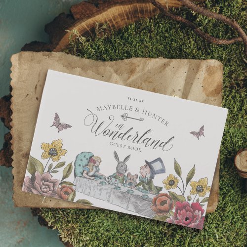 Alice In Wonderland Vintage Chic Storybook Wedding Guest Book