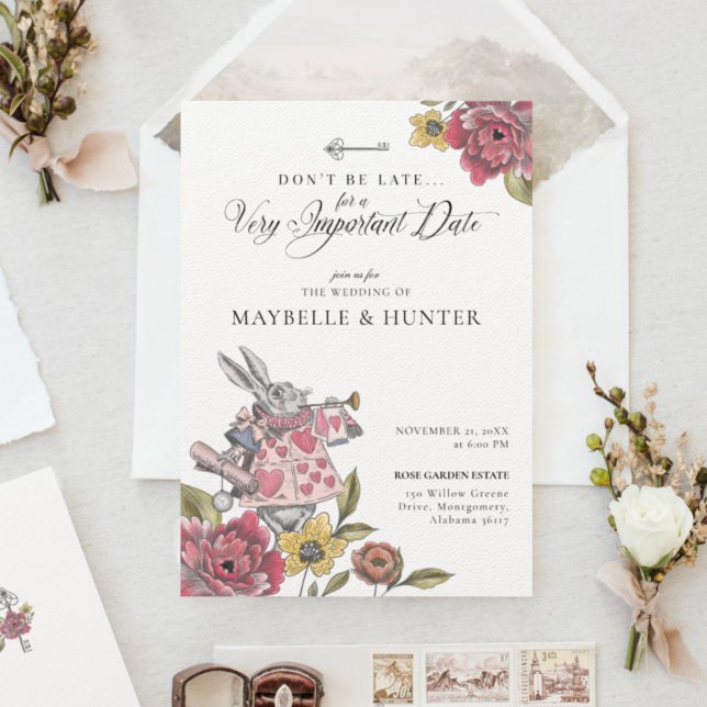 Alice In Wonderland Vintage Chic Storybook Wedding Invitation (Creator Uploaded)
