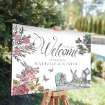 Alice In Wonderland Vintage Chic Storybook Welcome Poster<br><div class="desc">Welcome your guests to your wedding event with our beautifully designed vintage Alice in Wonderland-themed wedding welcome sign. Perfect for an Alice in Wonderland-themed wedding. Design features a mix of our own hand-drawn original florals and artwork. We've meticulously restored the iconic Alice in Wonderland vintage illustrations by hand sketching them...</div>
