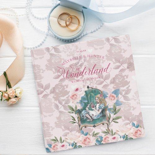 Alice In Wonderland Vintage Chic Wedding Planner 3 Ring Binder