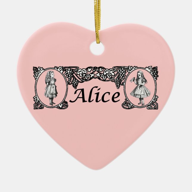 Alice in Wonderland Vintage Frame Ceramic Ornament (Front)