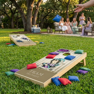 Alice in Wonderland Vintage Illustrations Cornhole Set