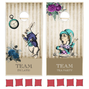 Alice in Wonderland Vintage Illustrations Cornhole Set