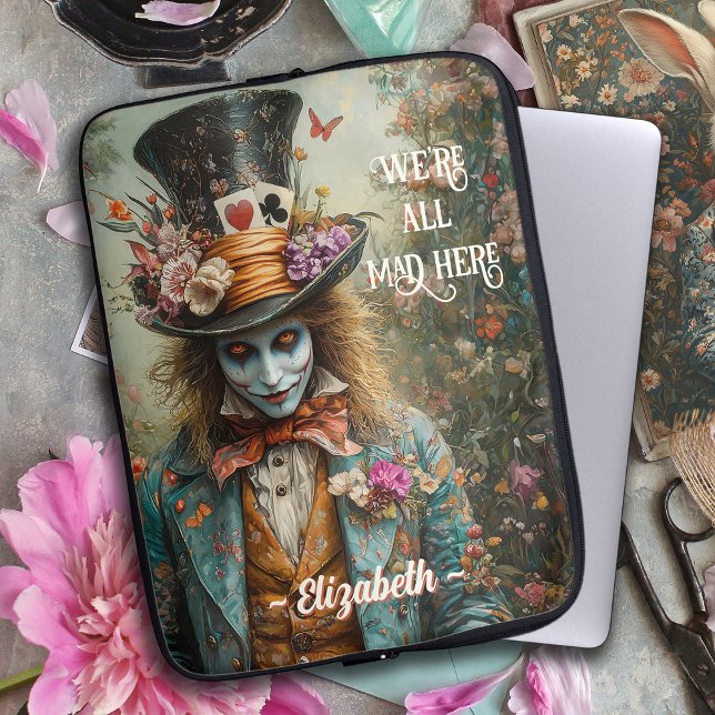 Alice in Wonderland Vintage Mad Hatter Laptop Sleeve (Creator Uploaded)