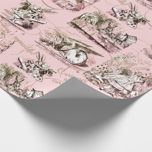 Alice in Wonderland Vintage Pink Wrapping Paper