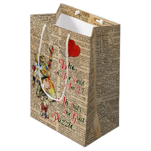 Alice in Wonderland Vintage Quote Custom Gift Bag