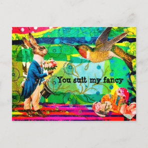 Alice in Wonderland Vintage Rabbit Postcard