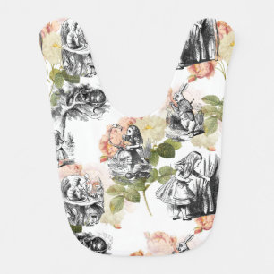 Alice in Wonderland Vintage Roses Baby Bib