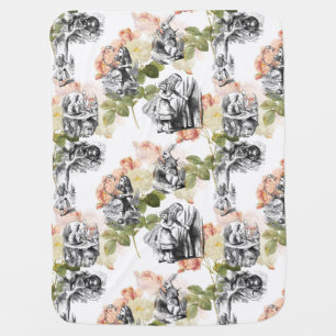 Alice in Wonderland Vintage Roses Baby Blanket