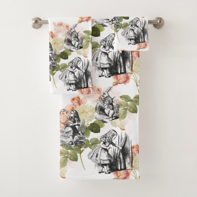 Alice in Wonderland Vintage Roses Towel Set (Insitu)