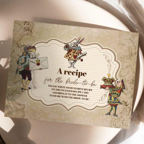 Alice In Wonderland Vintage Story Bridal Shower Enclosure Card