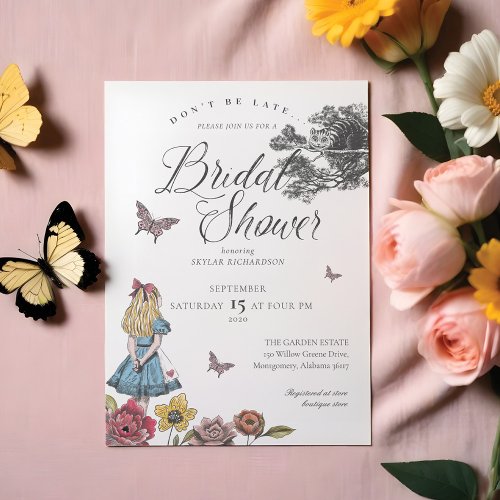 Alice In Wonderland Vintage Story Bridal Shower Invitation