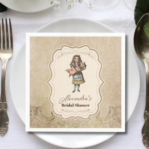 Alice In Wonderland Vintage Story Bridal Shower Napkins