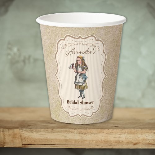 Alice In Wonderland Vintage Story Bridal Shower Paper Cups
