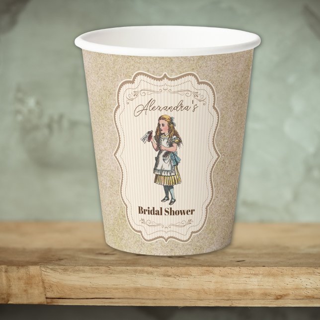 Alice In Wonderland Vintage Story Bridal Shower Paper Cups (Creator Uploaded)