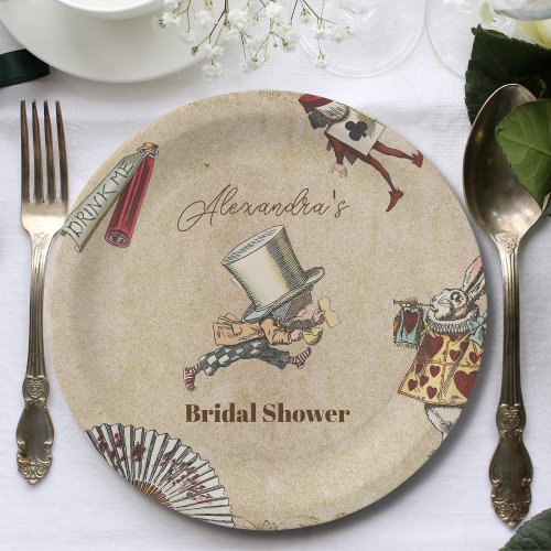Alice In Wonderland Vintage Story Bridal Shower Paper Plates