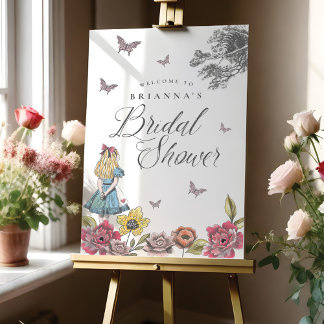 Alice In Wonderland Vintage Story Bridal Shower Poster