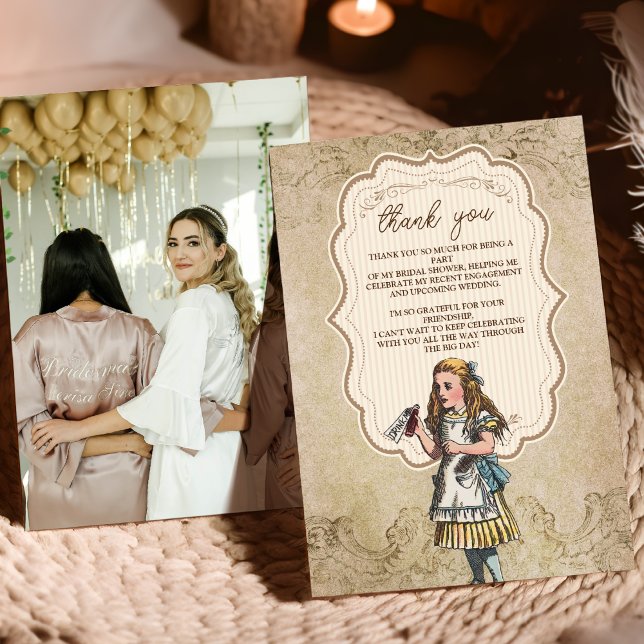 Alice In Wonderland Vintage Story Bridal Shower Thank You Card (Creator Uploaded)