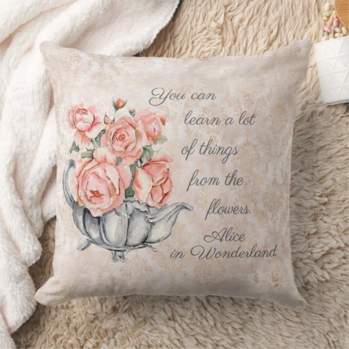 Alice In Wonderland Vintage Style Throw Pillow