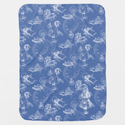 Alice in Wonderland Vintage Tea Time Blue Blanket