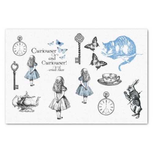 Alice in Wonderland Vintage Things Tissue Paper