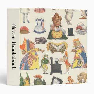 Alice in Wonderland, Vintage Victorian Paper Doll 3 Ring Binder