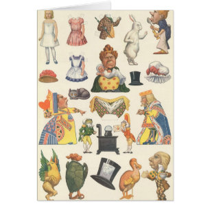 Alice in Wonderland, Vintage Victorian Paper Doll Cards