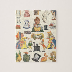 Alice in Wonderland, Vintage Victorian Paper Doll Jigsaw Puzzle
