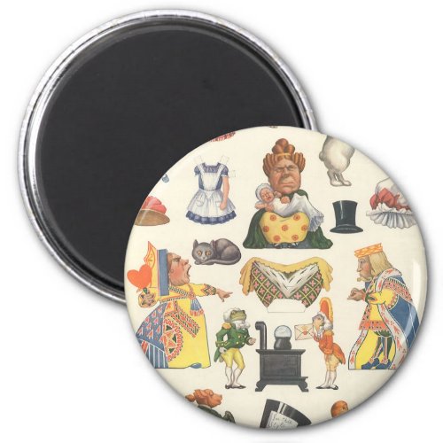 Alice in Wonderland Vintage Victorian Paper Doll Magnet