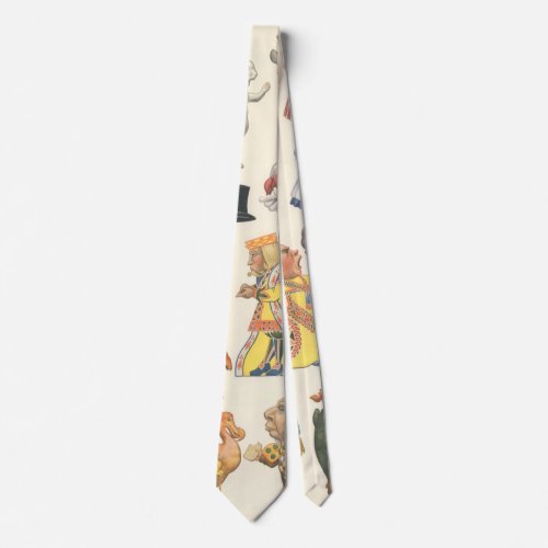 Alice in Wonderland Vintage Victorian Paper Doll Neck Tie