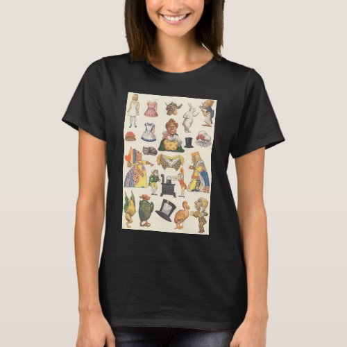 Alice in Wonderland Vintage Victorian Paper Doll T_Shirt