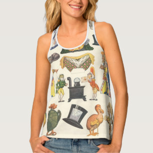 Alice in Wonderland, Vintage Victorian Paper Doll Tank Top