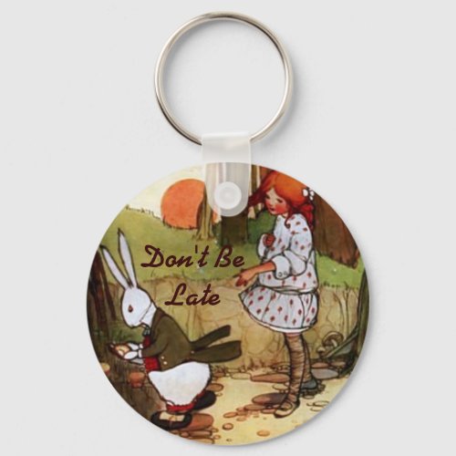 Alice in Wonderland Vintage White Rabbit Keychain