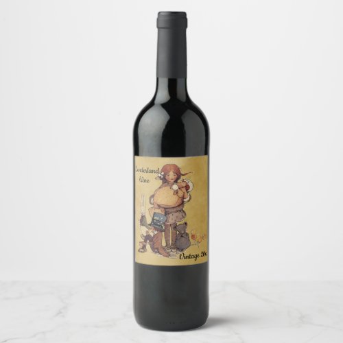 Alice in Wonderland Vintage Wine Label