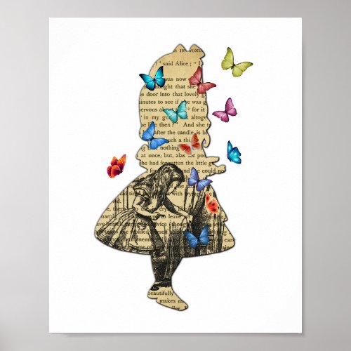 Alice In Wonderland _ Vintage Wonderland Book  Poster