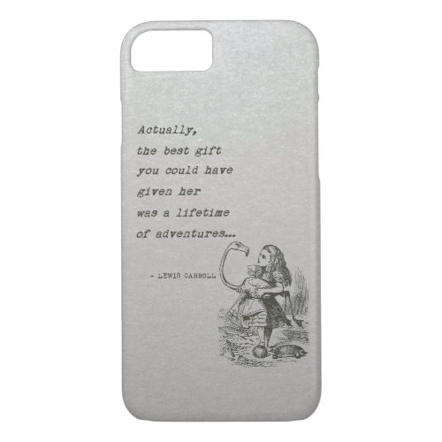 Alice In Wonderland WFlamingo Adventure Quote iPhone 87 Case