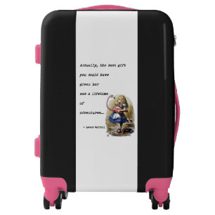 Alice In Wonderland W/Flamingo Adventure Quote Luggage