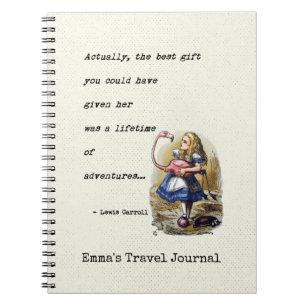 Alice In Wonderland W/Flamingo Adventure Quote Notebook