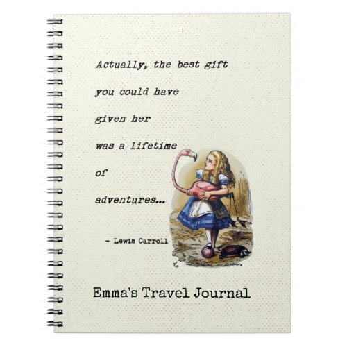 Alice In Wonderland WFlamingo Adventure Quote Notebook