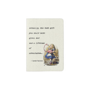 Alice In Wonderland W/Flamingo Adventure Quote Passport Holder