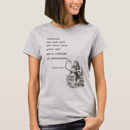 Alice In Wonderland WFlamingo Adventure Quote T_Shirt