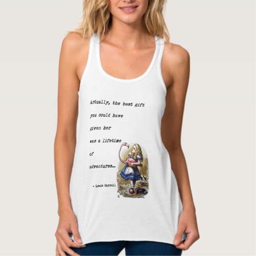 Alice In Wonderland WFlamingo Adventure Quote Tank Top